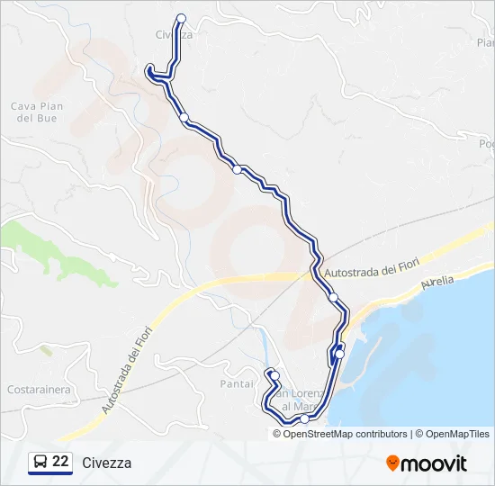 22 Bus Line Map