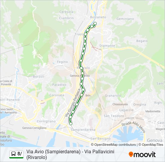 8/ bus Line Map