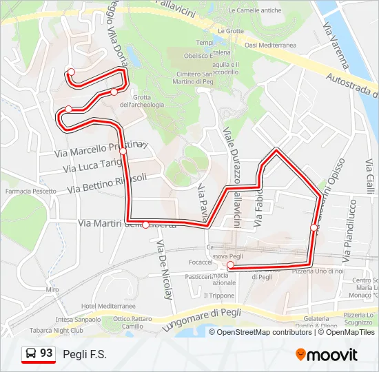 93 Bus Line Map
