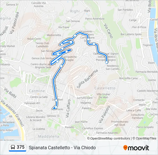 375 Bus Line Map