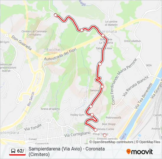 62/ Bus Line Map