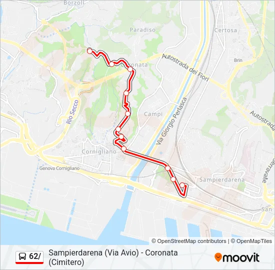 62/ Bus Line Map