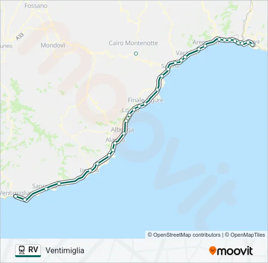 RV Train Line Map