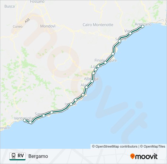 RV Train Line Map