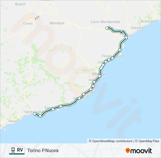 RV Train Line Map
