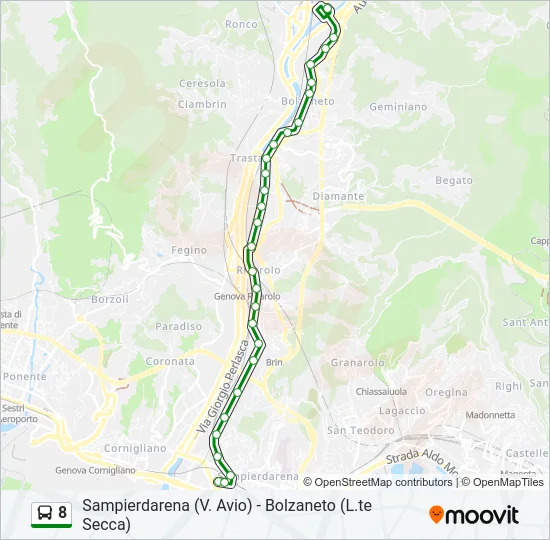 8 Bus Line Map
