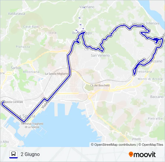 2 GIUGNO Bus Line Map