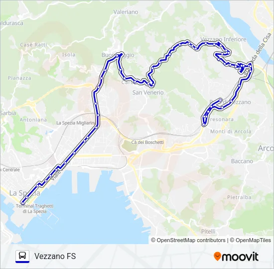 VEZZANO FS Bus Line Map