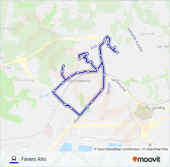 FAVARO ALTO Bus Line Map