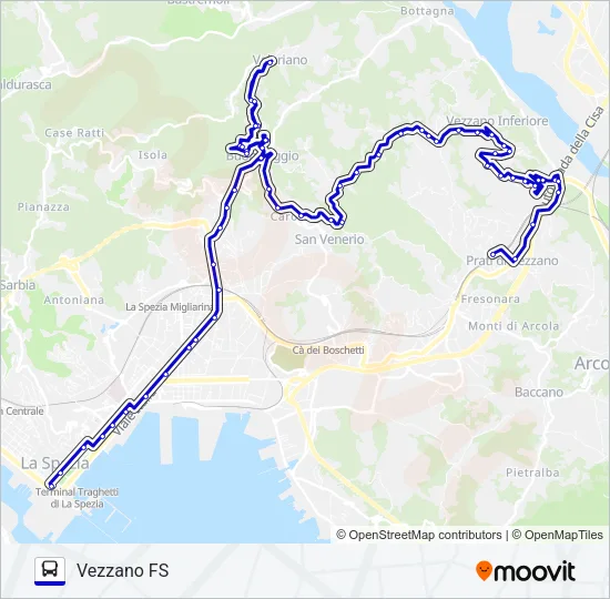 VEZZANO F.S Bus Line Map