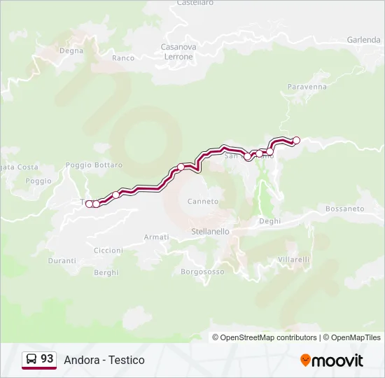 93 Bus Line Map