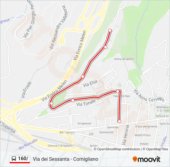 160/ Bus Line Map