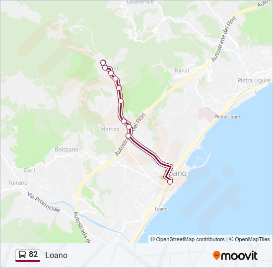 82 bus Line Map