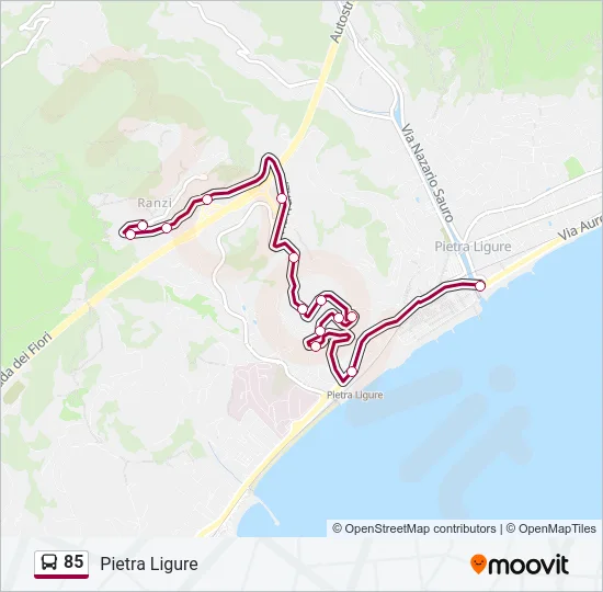 85 Bus Line Map