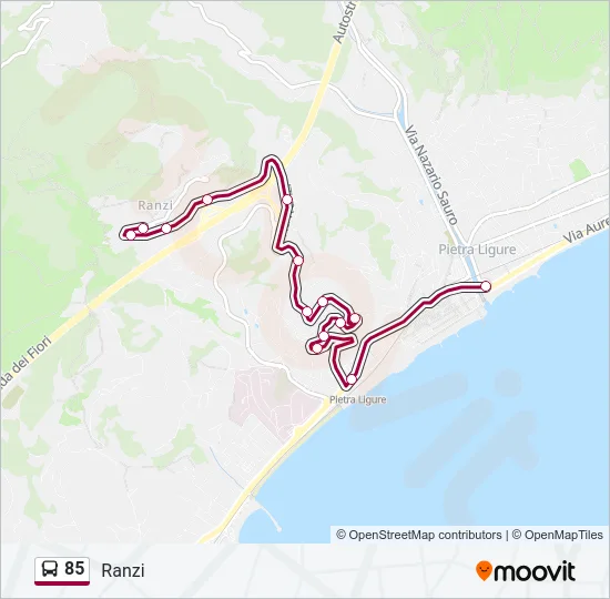 85 Bus Line Map