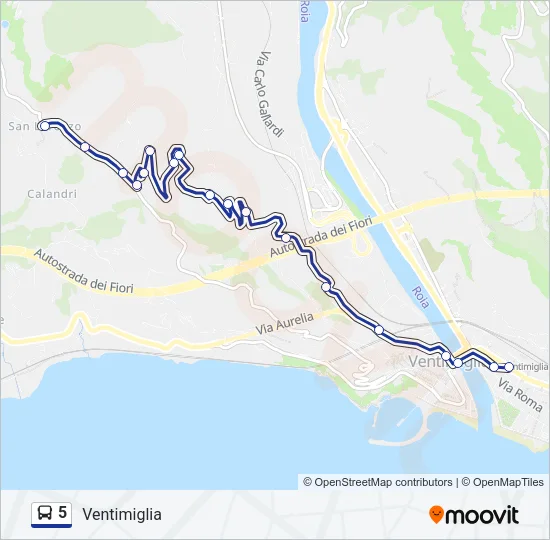 5 Bus Line Map