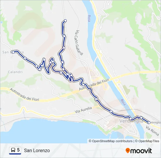 5 Bus Line Map