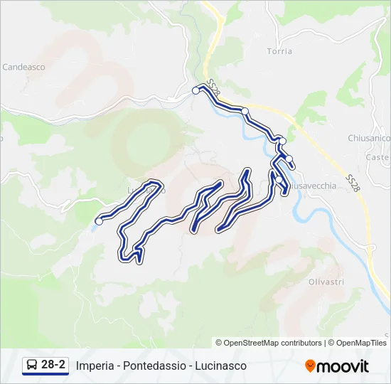 Percorso linea bus 28-2