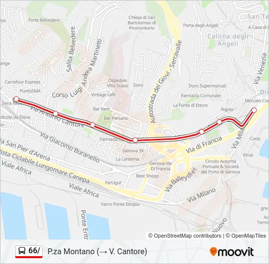 66/ Bus Line Map