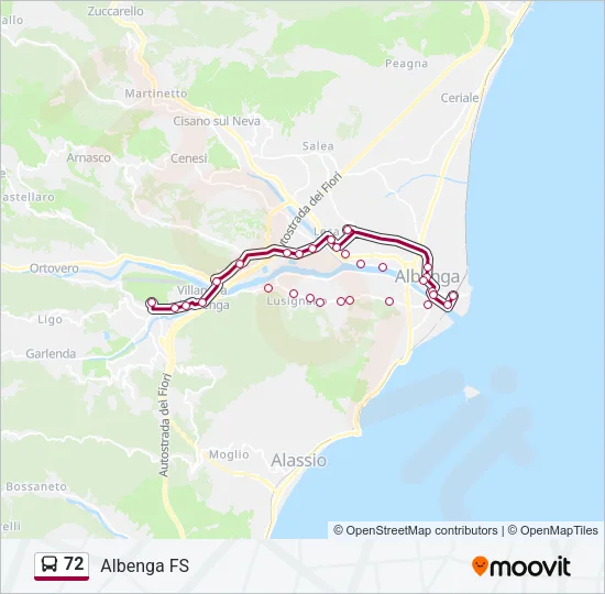 72 Bus Line Map