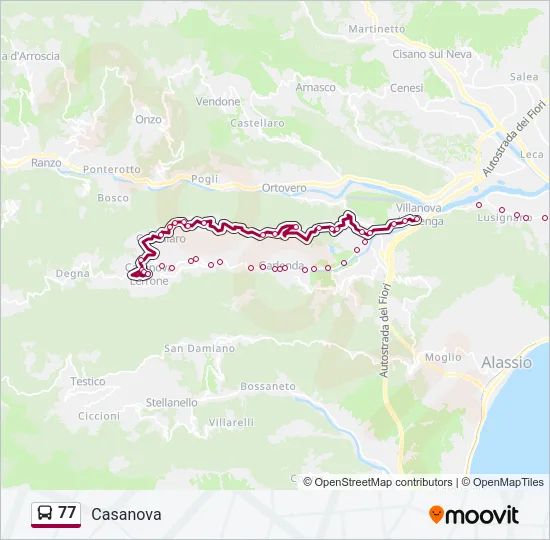 77 Bus Line Map