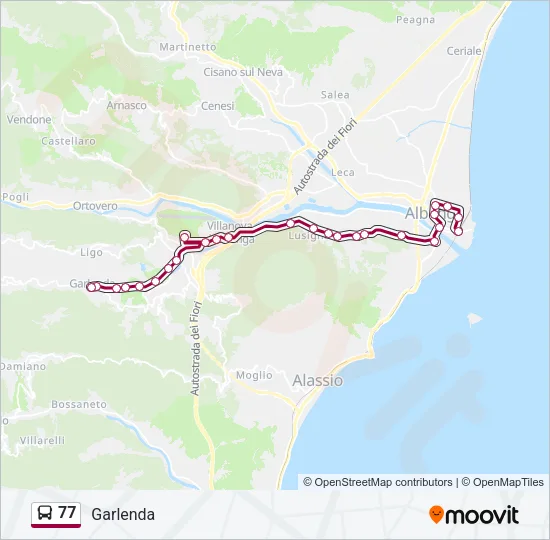 77 Bus Line Map