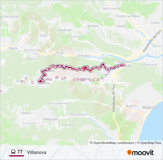 77 Bus Line Map