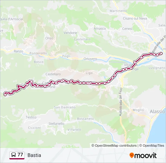77 Bus Line Map