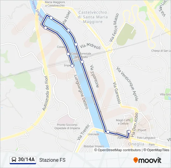 30/14A Bus Line Map