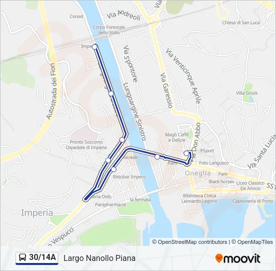 30/14A Bus Line Map