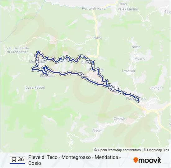 36 Bus Line Map
