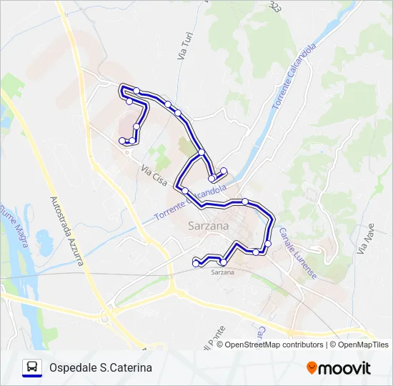 CIRCOLARE SARZANA Bus Line Map