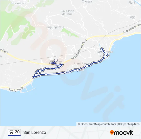 20 Bus Line Map