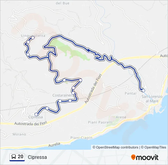 20 Bus Line Map