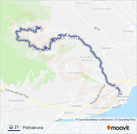 21 Bus Line Map