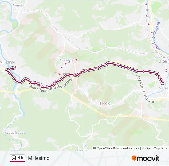 46 Bus Line Map