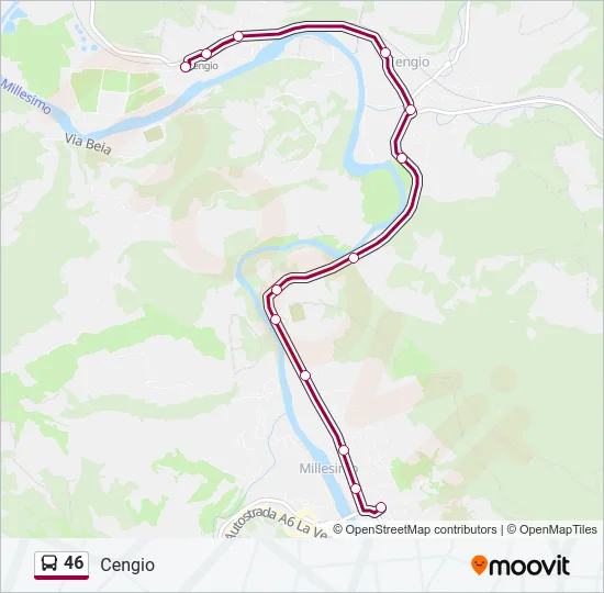 46 Bus Line Map