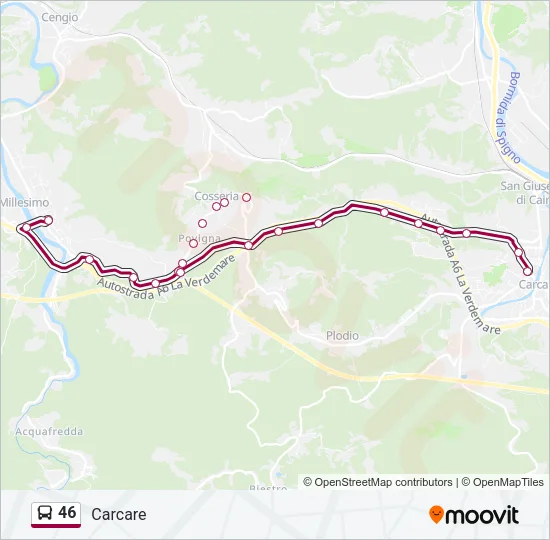 46 Bus Line Map