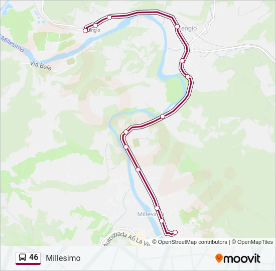 46 Bus Line Map