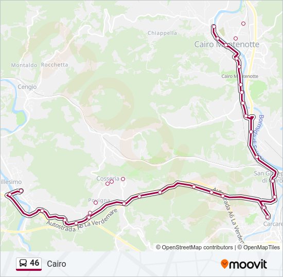 46 bus Line Map