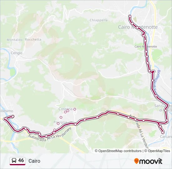 46 Bus Line Map