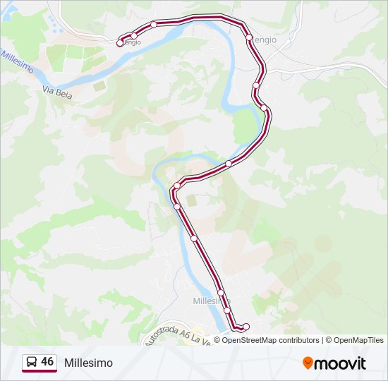 Percorso linea bus 46