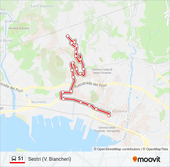 51 Bus Line Map