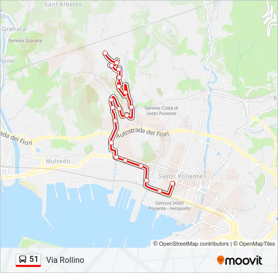 51 Bus Line Map