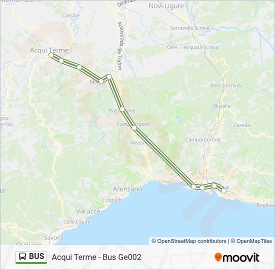 Mappa della linea BUS
