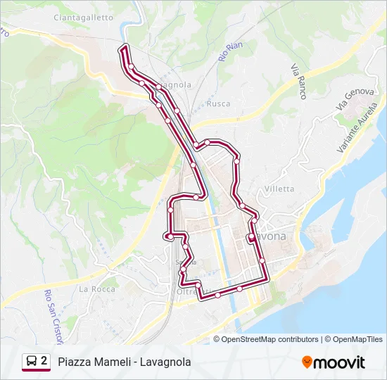 2 Bus Line Map