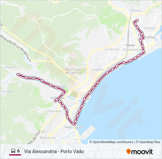6 Bus Line Map