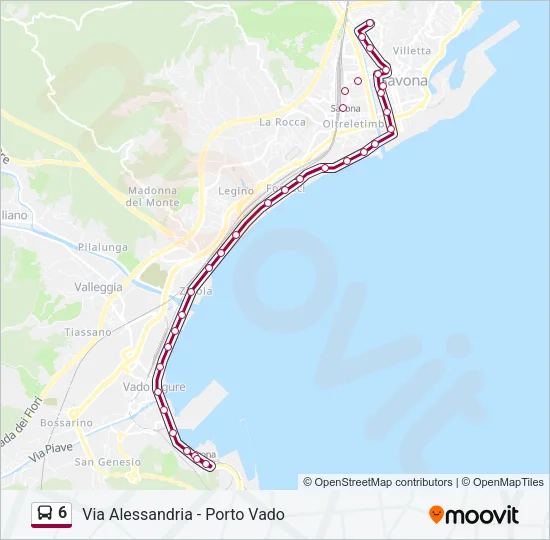 6 Bus Line Map
