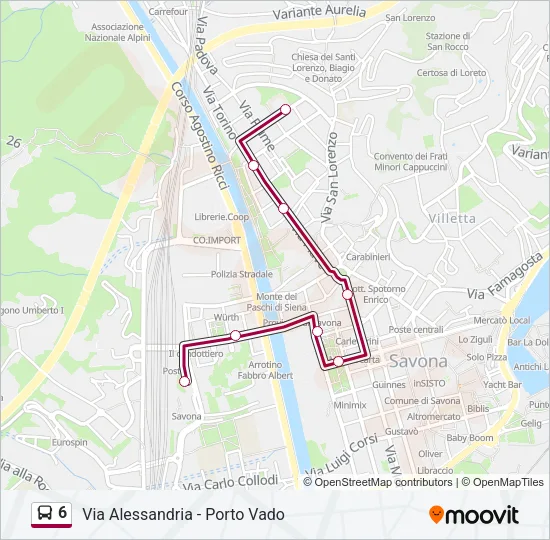 6 Bus Line Map