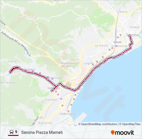 9 Bus Line Map